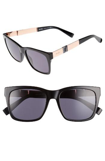 Women's Max Mara Stone 54mm Gradient Sunglasses - Black/ Red/ Gold