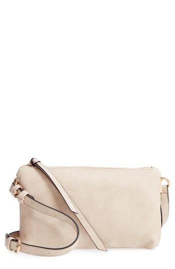 Chelsea28 Kia Double Zip Faux Leather Crossbody Bag - Grey