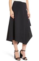 Women's Trouve Asymmetrical Midi Skirt - Black