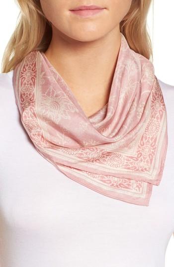 Women's Treasure & Bond Print Silk Neckerchief, Size - Pink