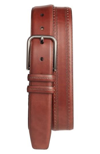 Men's Mezlan Naxos Leather Belt - Cognac