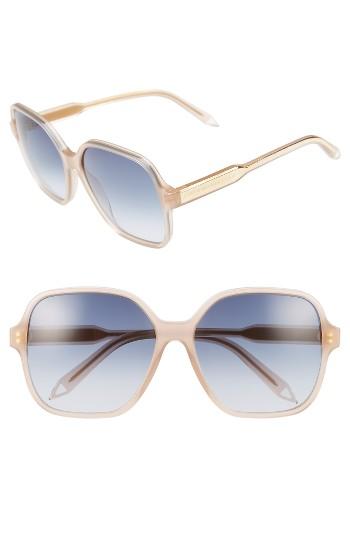Women's Victoria Beckham Iconic Square 59mm Sunglasses - Milky Taupe/ Navy