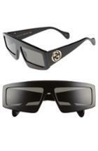 Women's Gucci 61mm Shield Sunglasses - Black