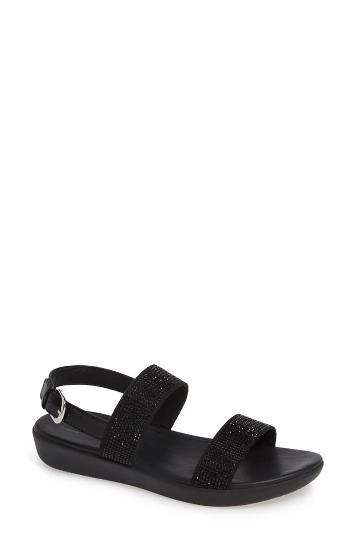 Women's Fitflop Barra Crystal Embellished Sandal M - Black
