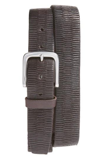 Men's John Varvatos Star Usa Laser Scored Leather Belt - Chocolate