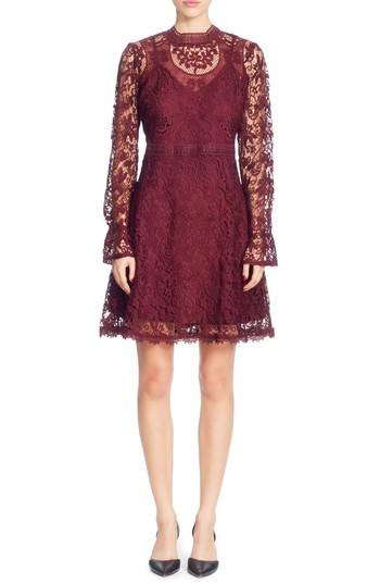 Women's Catherine Catherine Malandrino Miia Lace Fit & Flare Dress - Purple
