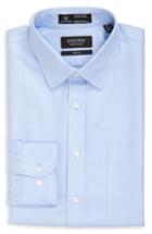 Men's Nordstrom Men's Shop Smartcare(tm) Trim Fit Herringbone Dress Shirt - 32/33 - Blue