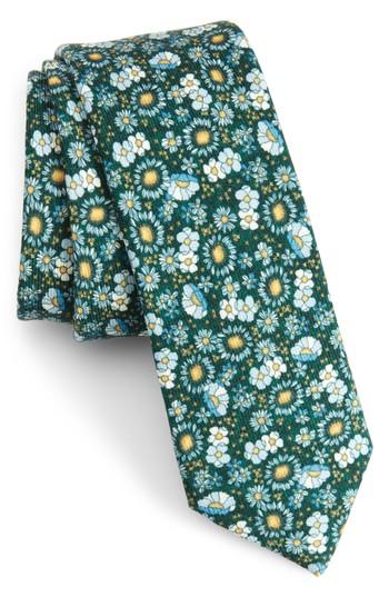 Men's The Tie Bar Flower City Wool Skinny Tie, Size - Green