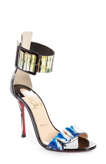 Women's Christian Louboutin Blade Runana Cuffed Sandal Us / 35eu - Black