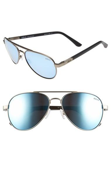 Men's Revo 'raconteur' 58mm Polarized Aviator Sunglasses - Gunmetal/ Blue Water