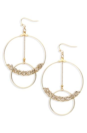 Women's Panacea Crystal Beaded Lyrd Circle Earrings
