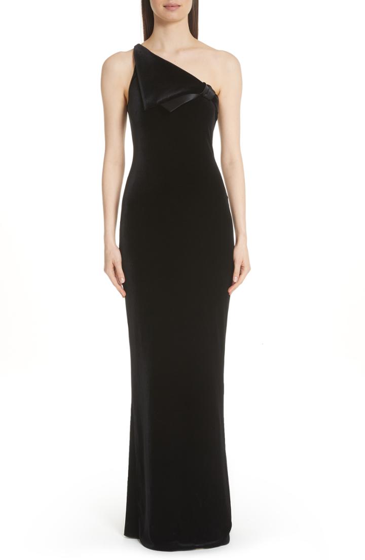 Women's Emporio Armani One Shoulder Gown Us / 46 It - Black