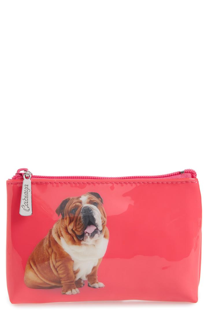 Catseye London Bulldog Fuchsia Zip Pouch