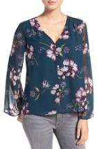 Women's Cupcakes And Cashmere 'tibet' Floral Print Chiffon Blouse