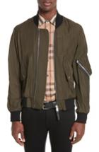 Men's Burberry Archer Classic Fit Bomber Jacket - Green