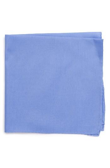 Men's Nordstrom Men's Shop Solid Cotton & Silk Pocket Square, Size - Blue