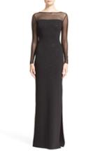Women's St. John Collection Embellished Shimmer Milano Knit Gown - Black