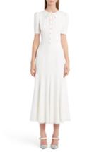 Women's Dolce & Gabbana Button Midi Dress Us / 46 It - White