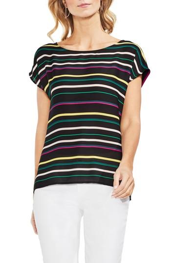Women's Vince Camuto Paradise Multistripe Top, Size - Black