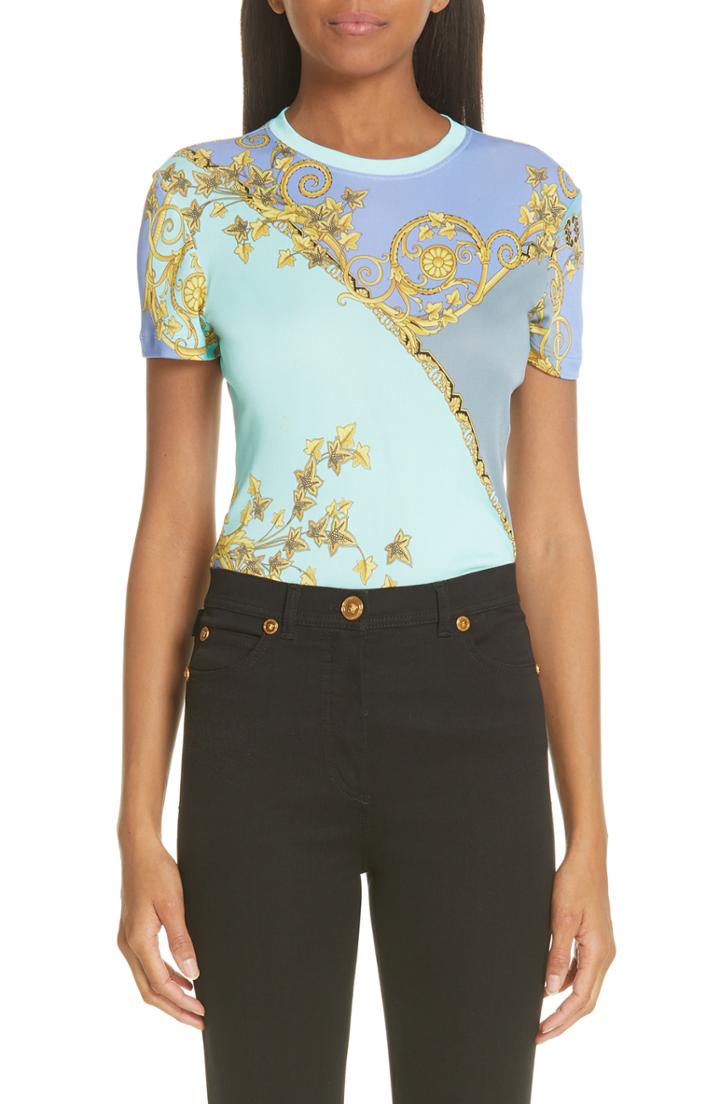 Women's Versace Collection Barocco & Eyeshadow Print Tee