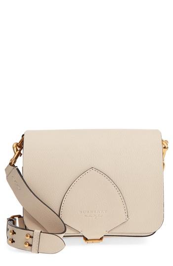 Burberry Square Leather Satchel - Beige