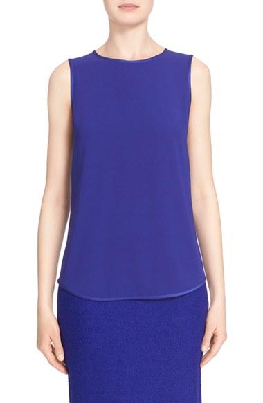 Women's St. John Collection Satin Back Crepe Shell