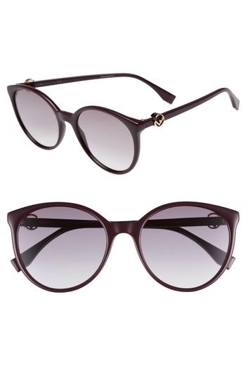 Women's Fendi 56mm Retro Sunglasses - Plum