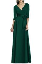 Women's Alfred Sung Jersey Bodice A-line Gown - Green