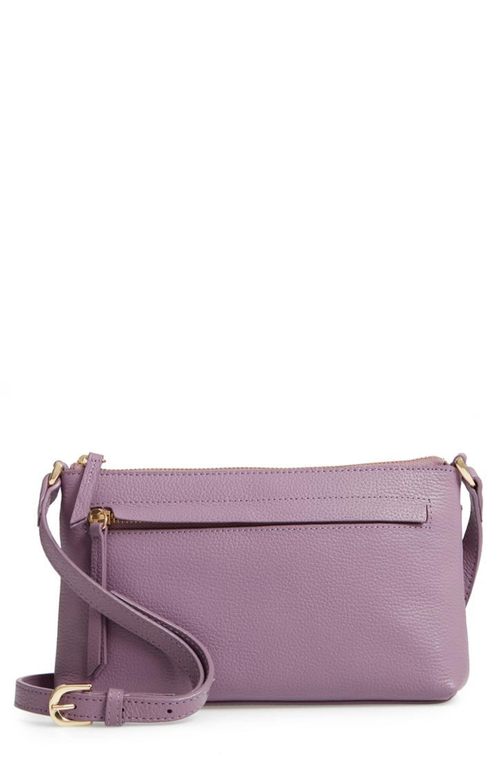 Nordstrom Mya Leather Crossbody Bag - Purple
