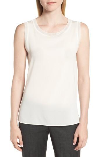 Women's Boss Istora Stretch Silk Top - White