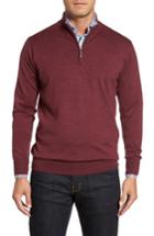 Men's Peter Millar Crown Soft Merino Blend Quarter Zip Sweater, Size - Red