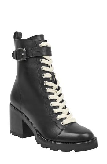 Women's Marc Fisher D Waren Combat Boot, Size 5.5 M - Black