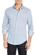 Men's Stone Rose Regular Fit Tattersall Print Knit Sport Shirt - Blue
