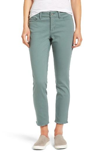 Women's Nydj Alina Frayed Stretch Twill Ankle Pants - Green
