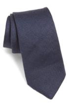 Men's Ted Baker London Textured Linen & Silk Tie, Size - Blue