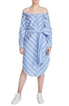 Women's Maje Rulylle Off The Shoulder Shirtdress - Blue