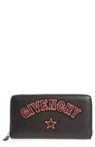 Women's Givenchy Iconic Print Gothic Patch Zip Wallet - Black
