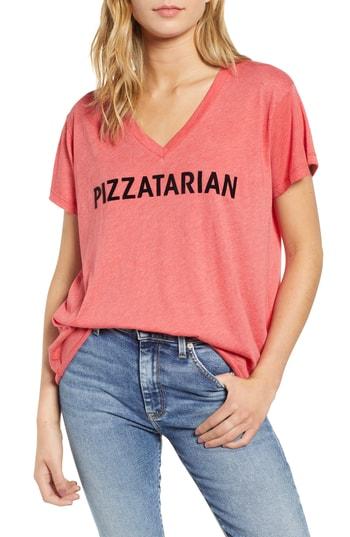 Women's Wildfox Pizzatarian Romeo Tee - Red