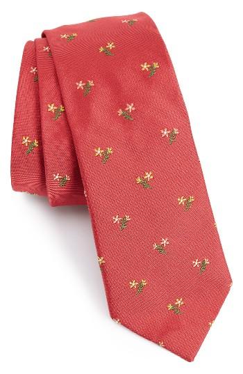 Men's Paul Smith Embroidered Floral Bouquet Silk Tie