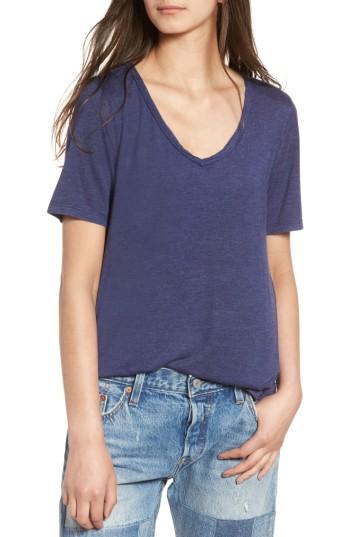 Women's Bp. Raw Edge V-neck Tee - Blue