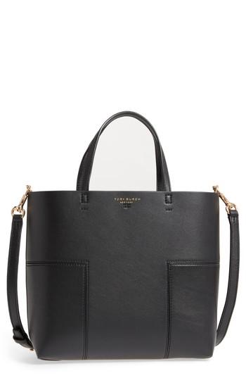 Tory Burch Block-t Mini Leather Tote - Black