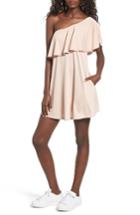 Women's Bp. One-shoulder Ruffle Dress, Size - Pink