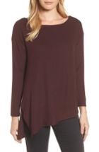 Women's Gibson Asymmetrical Cozy Fleece Convertible Top, Size - Burgundy