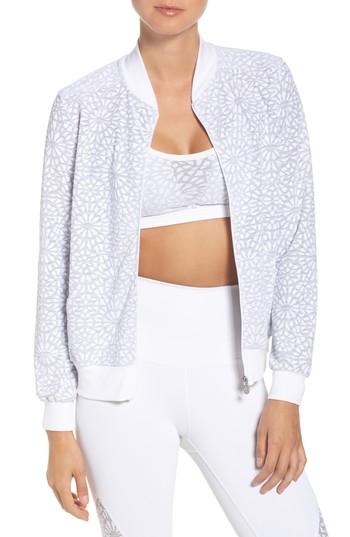 Women's Beyond Yoga Cut It Close Mesh Bomber Jacket - White