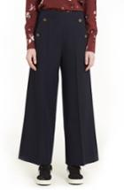 Women's Valentino Crop Wool Sailor Pants - Blue