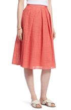 Women's Halogen Eyelet A-line Skirt - Coral