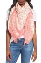 Women's Caslon Mixed Print Scarf, Size - Coral