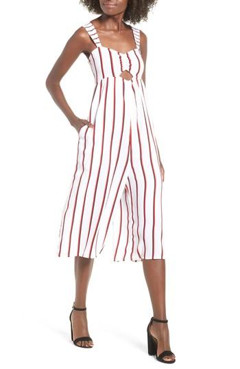 Women's Stone Row Counting Moons Crop Jumpsuit - Red