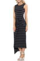 Women's Vince Camuto Twist Front Striped Tank Dress, Size - Black