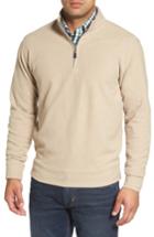 Men's Peter Millar Melange Quarter Zip Pullover, Size - Beige